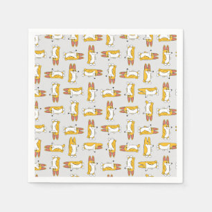 Serviette En Papier Drôle Cartoon Corgi Motif