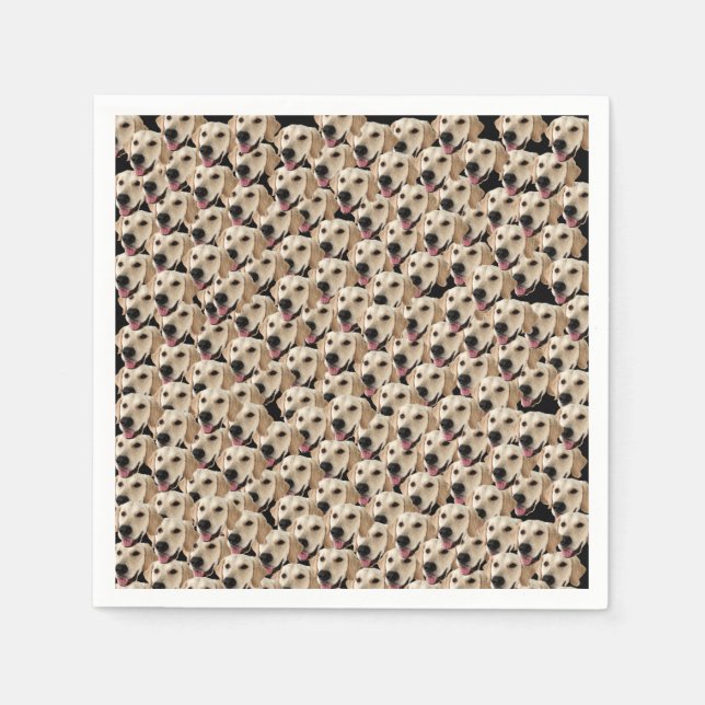 Serviette En Papier Drôle Chien Anniversaire Fête Personnalisé Visage  (Devant)