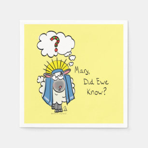 Serviette En Papier Drôle Christian Noël mignon Mouton Dessin