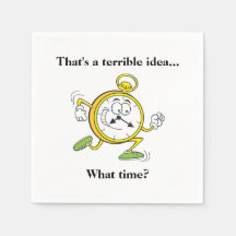 Drôle Cocktail Napkin - À quelle heure ?