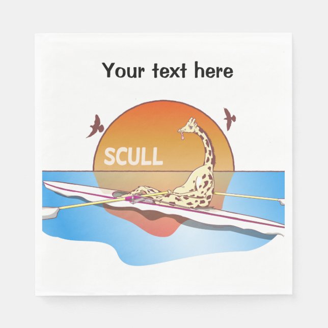 Serviette En Papier Drôle crâne simple ramer (Devant)