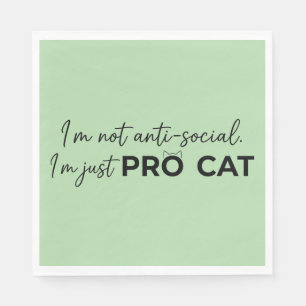 Serviette En Papier Drôle de chat pro anti-social introverti 