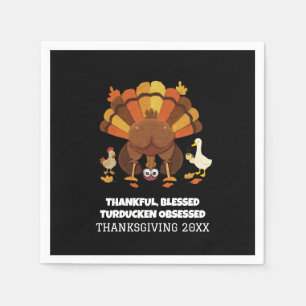 Serviette En Papier Drôle de turducken de Thanksgiving