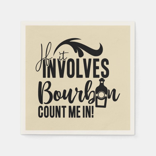 Serviette En Papier Drôle des buveurs Bourbon (Devant)