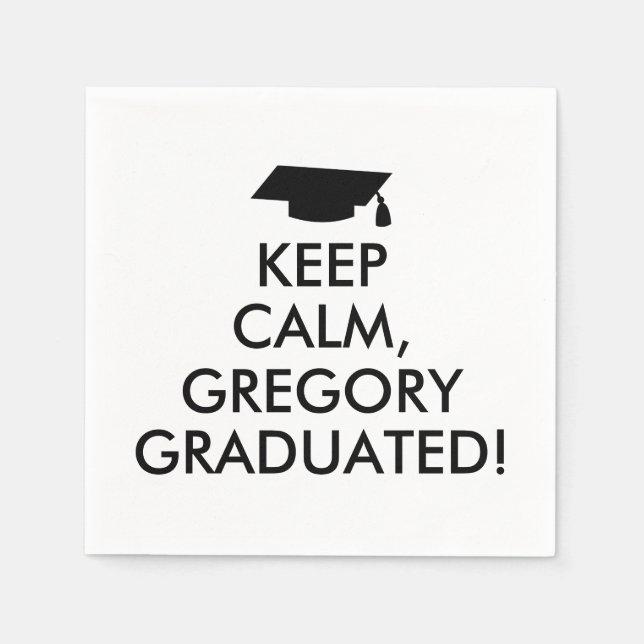 Serviette En Papier Drôle Garder Calme serviettes Cap Graduation Votre (Devant)