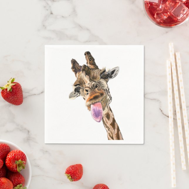 Serviette En Papier Drôle Giraffe serviettes sourire (En situation)