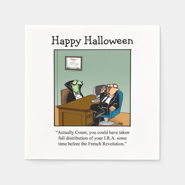 Serviette En Papier Drôle Halloween Cocktail Napkins (Devant)