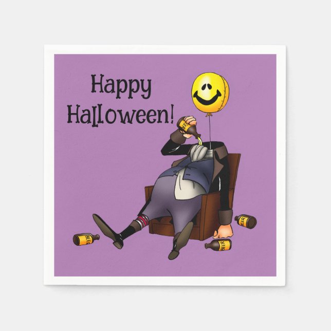 Serviette En Papier Drôle Halloween Party Napkins (Devant)