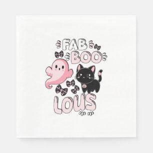 Serviette En Papier Drôle Halloween rose Fantôme Spooktacular Chat Fab