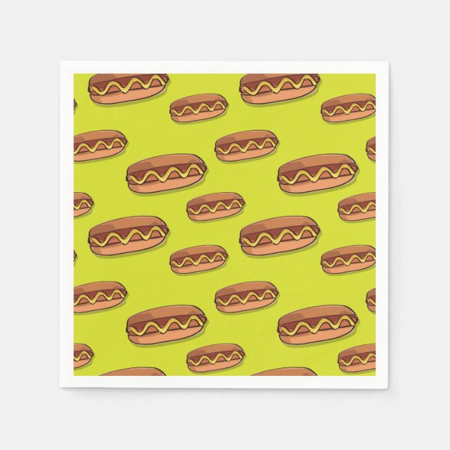 Serviette En Papier Drôle Hot Dog Conception alimentaire (Devant)