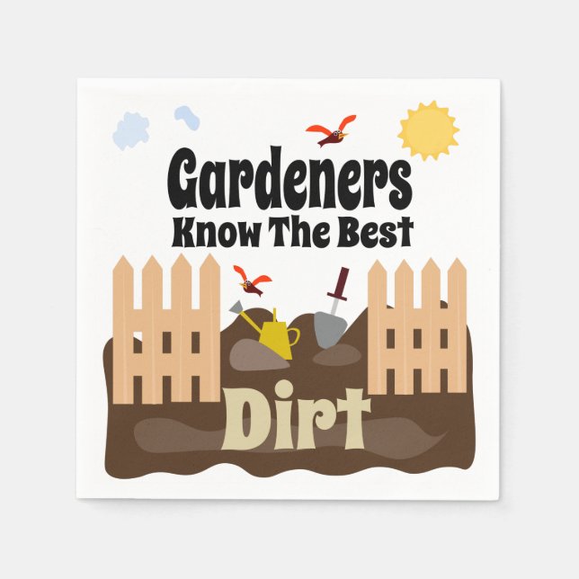 Serviette En Papier Drôle Jardinage Cocktail Napkins (Devant)