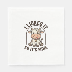 Serviette En Papier Drôle Je L'ai Léché Vache Chemise Vintage Ferme De