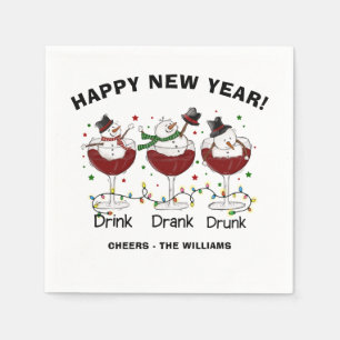 Serviette En Papier Drôle Joyeux Cocktails du Nouvel An Napkin