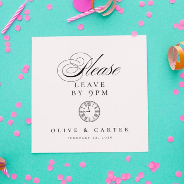 Serviette En Papier Drôle Leave By 21H Cocktail Mariage (Créateur téléchargé)