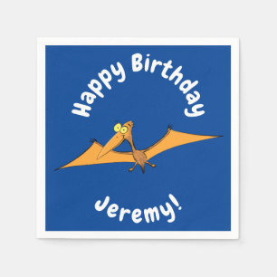 Serviette En Papier Drôle mignon dessin animé de pterodactyle volant o