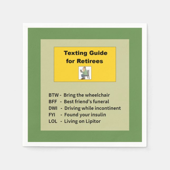 Serviette En Papier Drôle retraite (Devant)