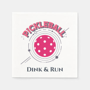 Serviette En Papier Drôle Retro Rose Dink & Run Pickleball