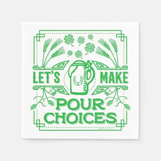 Serviette En Papier Drôle Saint Patrick's Day Beer Pour Choices Irland (Devant)