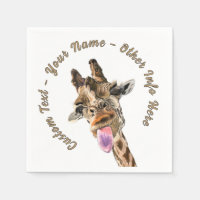 Drôle serviettes en girafe avec texte personnalisé