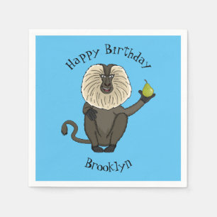 Serviette En Papier Drôle singe-singe macaque à queue de lion