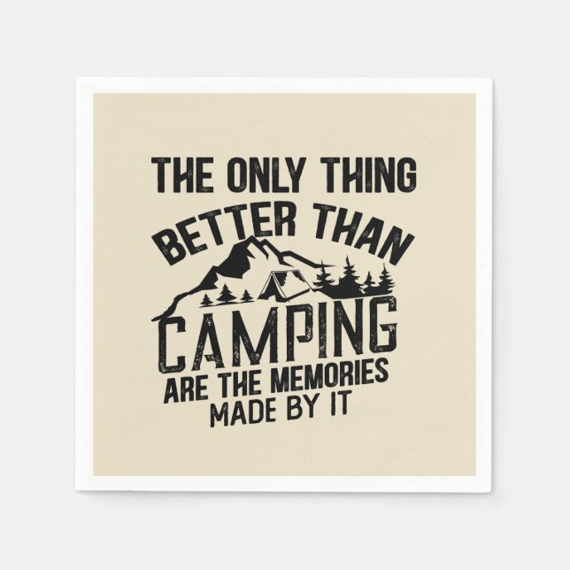 Serviette En Papier Drôle slogan de camping été citations (Devant)