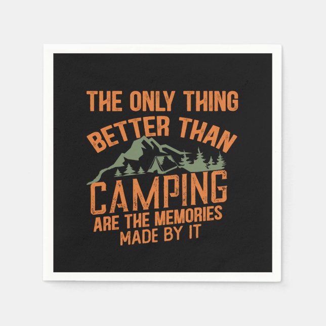 Serviette En Papier Drôle slogan de camping été citations (Devant)