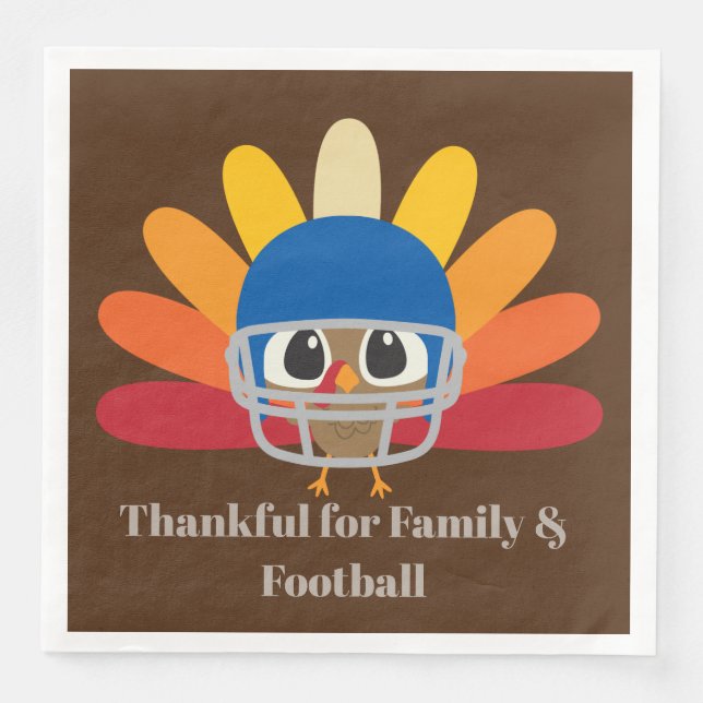 Serviette En Papier Drôle Thanksgiving soirée de dinde de football (Devant)