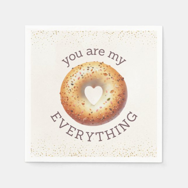 Serviette En Papier Drôle Tout Bagel 'Tu es Mon Tout' (Devant)