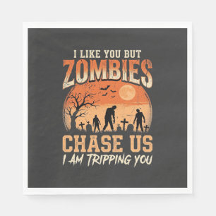 Serviette En Papier Drôles de Zombies Halloween Nous Pourchassent Desi