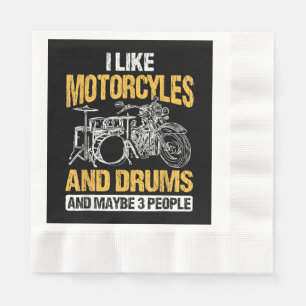 Serviette En Papier Drummer Drumming J'Aime Les Motos Et Les Drums