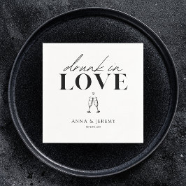 Serviette En Papier Drunk in Love Mariage Fête des mariées