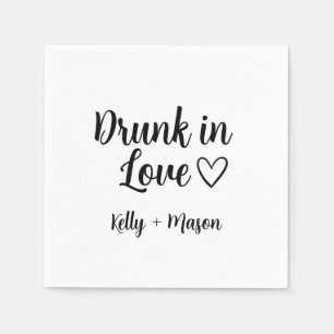 Serviette En Papier Drunk in Love Réception de mariage Cocktail pers