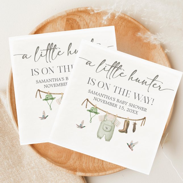 Serviette En Papier Duck Hunting Baby Shower (Little Hunter Duck Baby Shower Napkin)