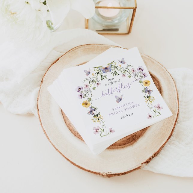 Serviette En Papier Durée de vie de papillon violet floral Shower de m (Créateur téléchargé)