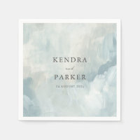 Dusty Bleu Artistique Abstrait Brushstrokes Mariag