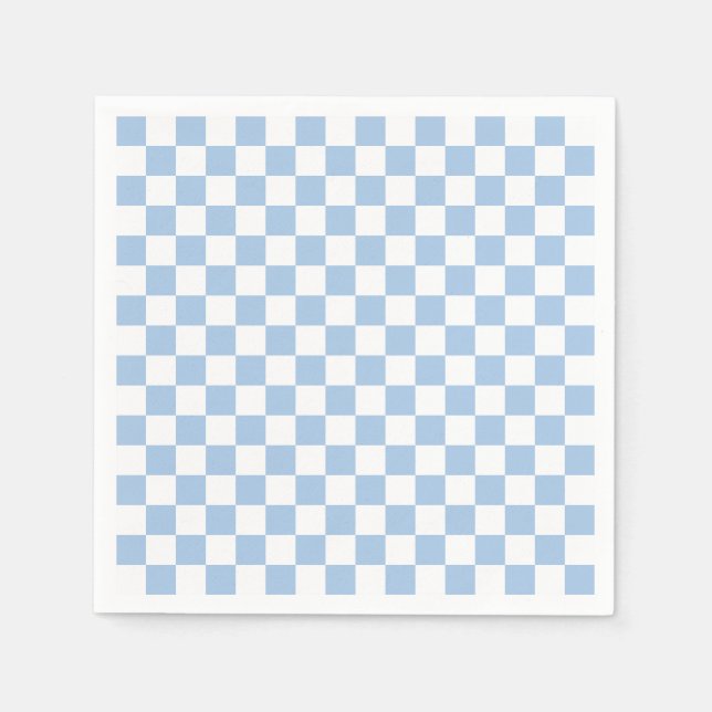 Serviette En Papier Dusty Blue and White Checkered (Devant)