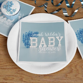 Serviette En Papier Dusty Blue Boy Balloon Baby shower Party