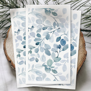 Serviette En Papier Dusty Blue Christmas aquarelle Design feuille