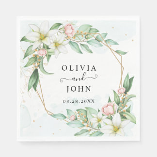 Serviette En Papier Dusty Blue Eucalyptus Vert Mariage Succulent