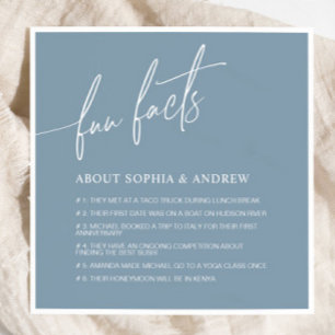 Serviette En Papier Dusty Blue Minimalist Fun Facts Mariage Napkins