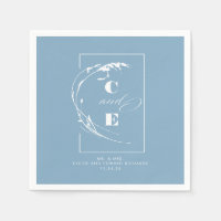 Dusty Blue Moderne Mariage Monogramme