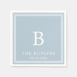 Serviette En Papier Dusty Blue Personnalisé Mariage Cocktail de cockta