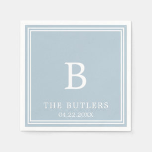 Serviette En Papier Dusty Blue Personnalisé Mariage Cocktail de cockta