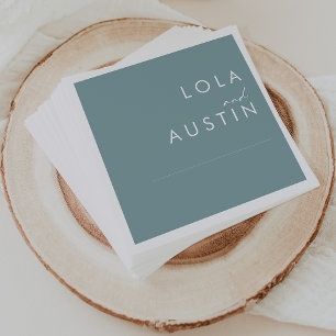 Serviette En Papier Dusty Boho Napkins Mariage bleu