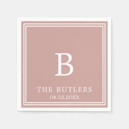 Serviette En Papier Dusty Rose Mariage personnalisé Cocktail serviette