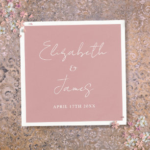 Serviette En Papier Dusty Rose rose moderne minimaliste Mariage de scr