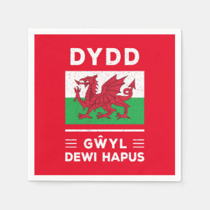 Serviette En Papier Dydd Giles Dewi Hapus Joyeux Saint-Davides Jour 3