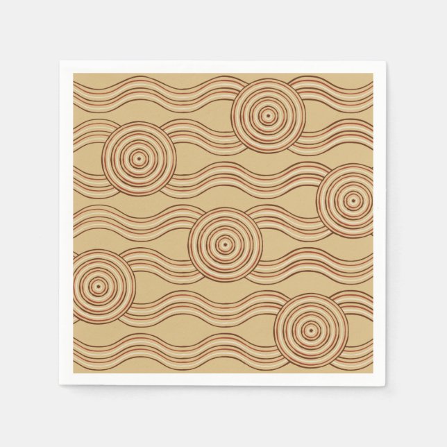 Serviette En Papier Earth Australian Dreamtime River Motif (Devant)