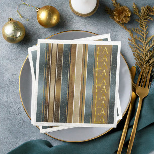 Serviette En Papier Earth Tones Christmas Fa La La Motif#27 ID1009