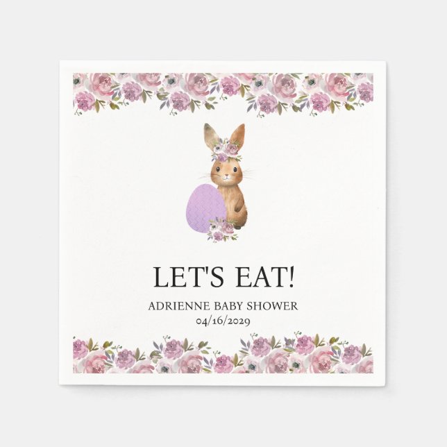 Serviette En Papier Easter Drinks Baby Shower  (Devant)